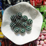 10pcs Rhinestones Ball Clay Beads, 16mm Colorful Round Rhinestone Beads Charms Crystal Diamond Beads for Beadable Pens Keychian Bracelet Necklace Earring Jewelry Making