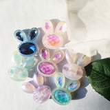 10pcs Bunny Headd Acrylic Beads, Mix Color UV Plating Beads for Necklace Bracelet Earrings DIY Jewelry Decoration