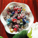 50Pcs Rhinestone Spacer Beads, 12mm Spacer Beads Large Hole For Necklace Bracelet Earrings DIY Jewelry Decoration