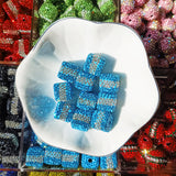 10pcs Rhinestone Beads,  16mm Stripe Square Spacer Beads for Jewelry Bracelet Necklace Pen Bag Chain Making Crafts Supplies