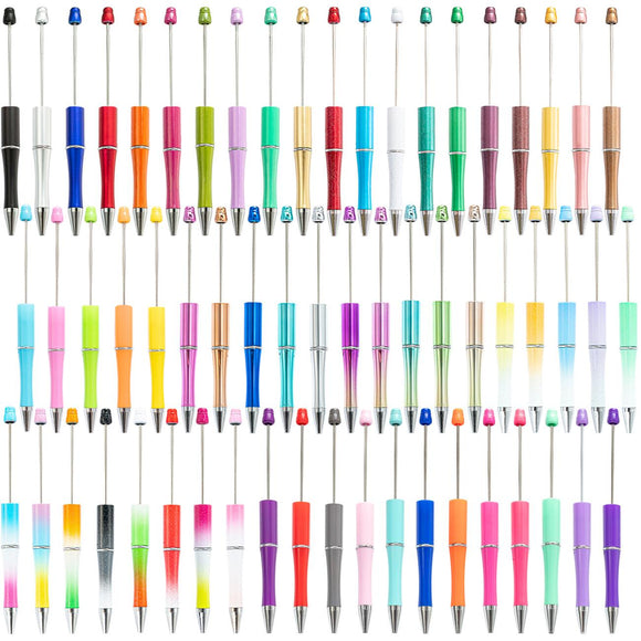 5PCS Plastic Solid Color Beadable Pen Bead Ballpoint Pen Black Ink Rol –  YourDreamWorlds