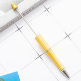 5PCS Plastic Solid Color Beadable Pen Bead Ballpoint Pen Black Ink Rollerball Pen for Teens Students School Office Supplies