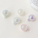 20pcs Luminous Acrylic Beads, 16mm UV Plating Beads with Hanging Hole for Necklace Bracelet Earrings DIY Jewelry Decoration