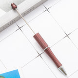 5PCS Plastic Solid Color Beadable Pen Bead Ballpoint Pen Black Ink Rollerball Pen for Teens Students School Office Supplies