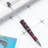 5PCS Plastic Printed Beadable Pen, Bead Ballpoint Pen for Teens Students School Office Supplies