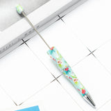 5PCS Plastic Printed Beadable Pen, Bead Ballpoint Pen for Teens Students School Office Supplies
