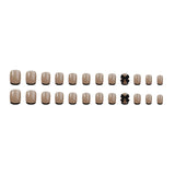 24 Pcs Almond Short Fake Nails Tips, Medium Press on French Nails, NO.12