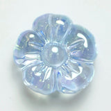 20pcs Flower Acrylic Beads, 22mm UV Plating Transparent Beads for Necklace Bracelet Earrings DIY Jewelry Decoration